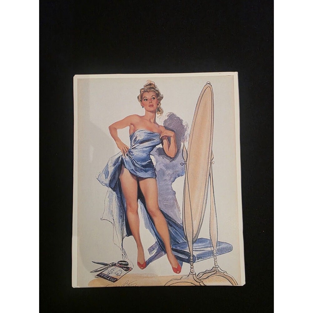Framed Vintage Joyce Ballantyne Pinup Print The New Dress Retro Mid Century Art
